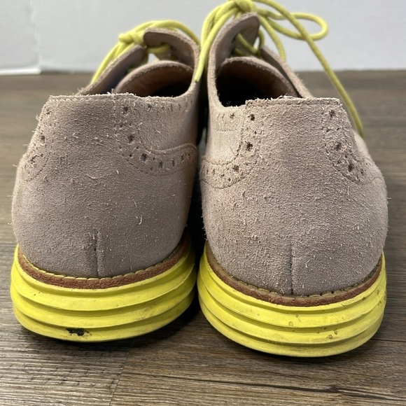 Cole Haan Lunargrand Women Brown Tan Lime Wingtip Oxford Shoes Size 9 1/2 - Picture 7 of 12